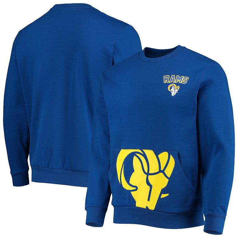 Mens FOCO Royal Los Angeles Rams Pocket Pullover Sweater, Size: Small, LAR