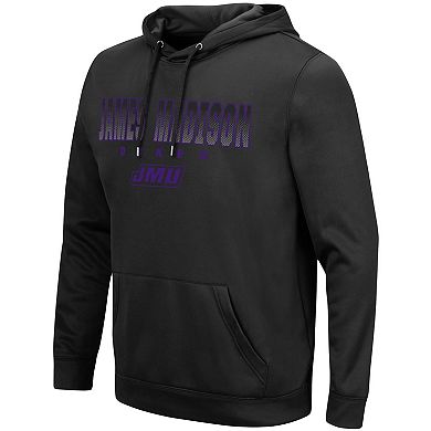 Men's Colosseum Black James Madison Dukes Blackout 3.0 Pullover Hoodie