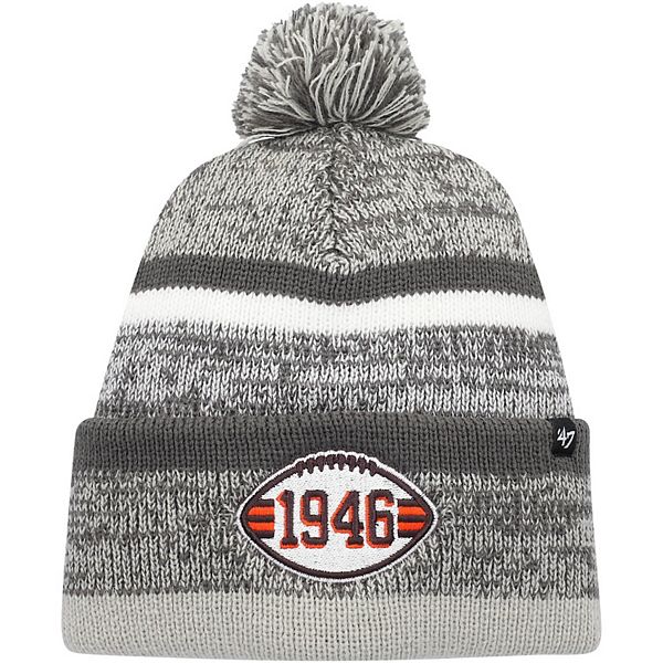 Cleveland Browns Men's 47 Natural Cuffed Pom Knit Hat