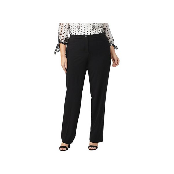 DressBarn Women's Plus Size Secret Agent Trouser with Cateye Pockets