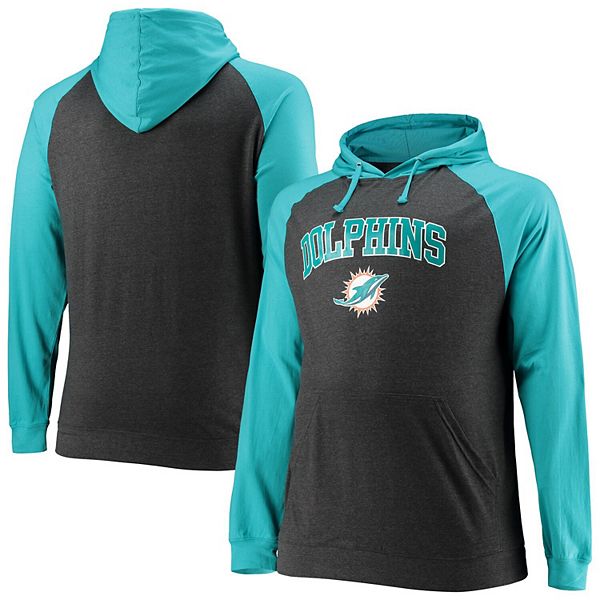 Men's Fanatics Branded Heathered Gray Miami Dolphins Big & Tall Practice Long Sleeve T-Shirt