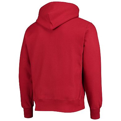 Men's Champion Crimson Oklahoma Sooners Vault Logo Reverse Weave Pullover Hoodie
