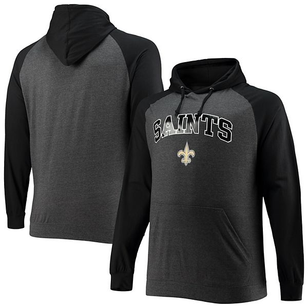 Men's New Orleans Saints Charcoal Big & Tall Logo Pullover Hoodie