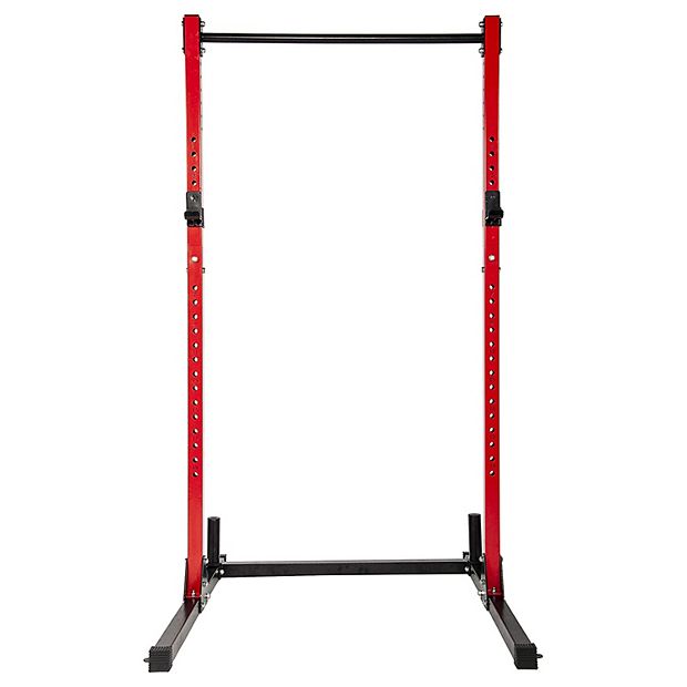 HulkFit Adjustable Power Squat Stand Rack w 2 J Hooks 2 Plate