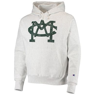 Men's Champion Heathered Gray Michigan State Spartans Team Vault Logo Reverse Weave Pullover Hoodie