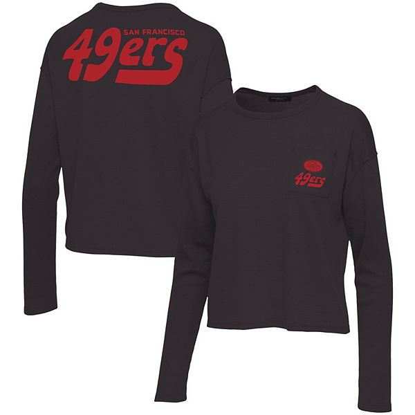 Women's Junk Food Black San Francisco 49ers Pocket Thermal Long Sleeve T- Shirt
