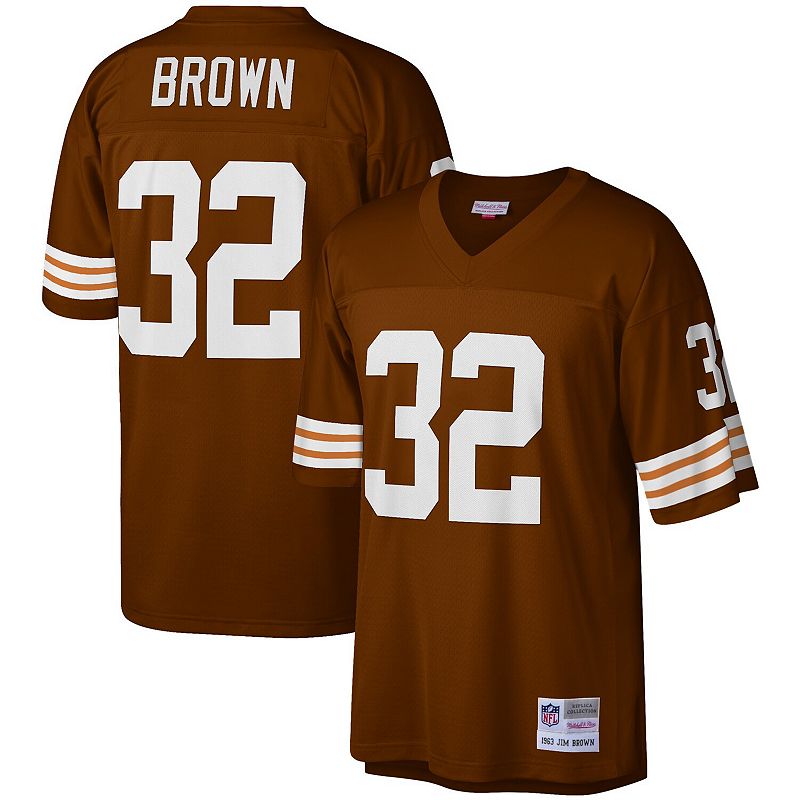 Men's Mitchell & Ness Jim Brown Brown Cleveland Browns Legacy Replica Jersey,