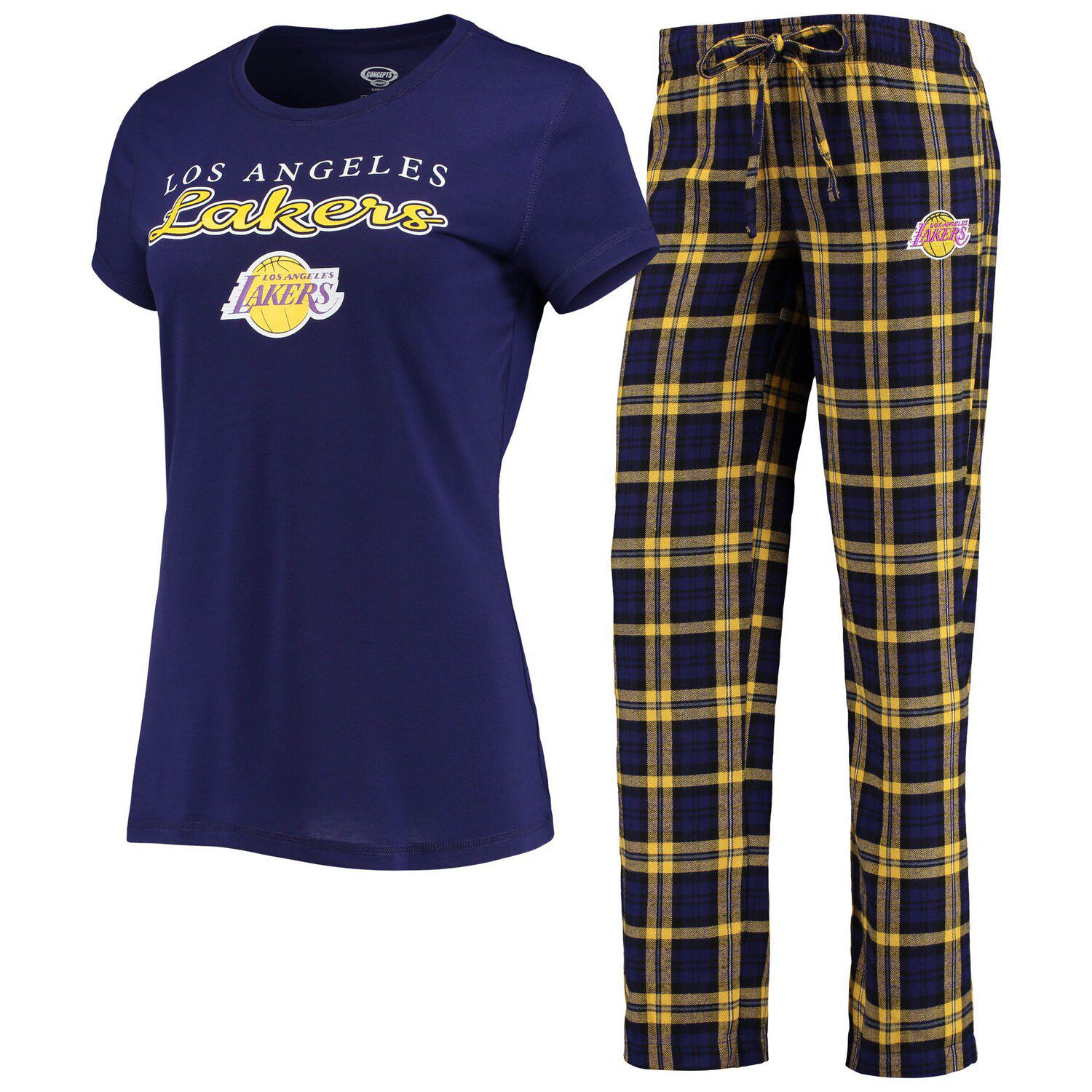 Image for Unbranded Women's Concepts Sport Purple/Gold Los Angeles Lakers Lodge T-Shirt and Pants Sleep Set at Kohl's.