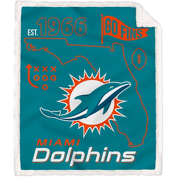 Miami Dolphins 60 X 70 State Icon, Miami Dolphin Shower Curtain