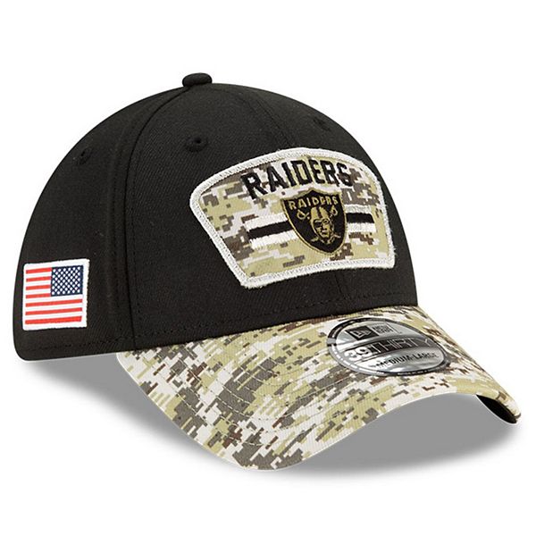 Men's New Era Black/Camo Las Vegas Raiders 2021 Salute To Service 39THIRTY Flex  Hat