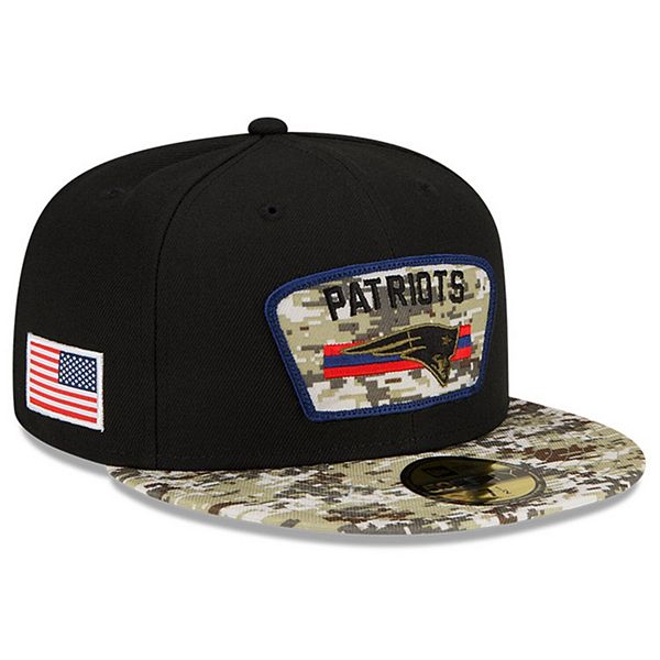 Men's New Era Black/Camo New England Patriots 2021 Salute To Service  39THIRTY Flex Hat