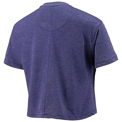 Women's Pressbox Purple Clemson Tigers Edith Vintage Burnout Crop T-Shirt