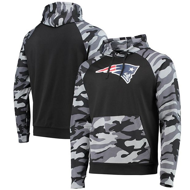 Men's FOCO Black New England Patriots Camo Raglan Pullover Hoodie