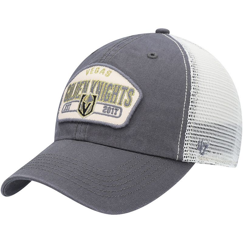 Mens 47 Charcoal Vegas Golden Knights Penwald Trucker Snapback Hat, Grey
