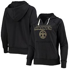 Women's Nike Heather Charcoal New Orleans Saints Raglan Funnel Neck Pullover Hoodie Size: Extra Small