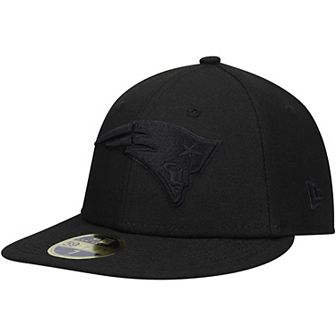 Men's New Era Black New England Patriots Black on Black Low Profile 59FIFTY II Fitted Hat