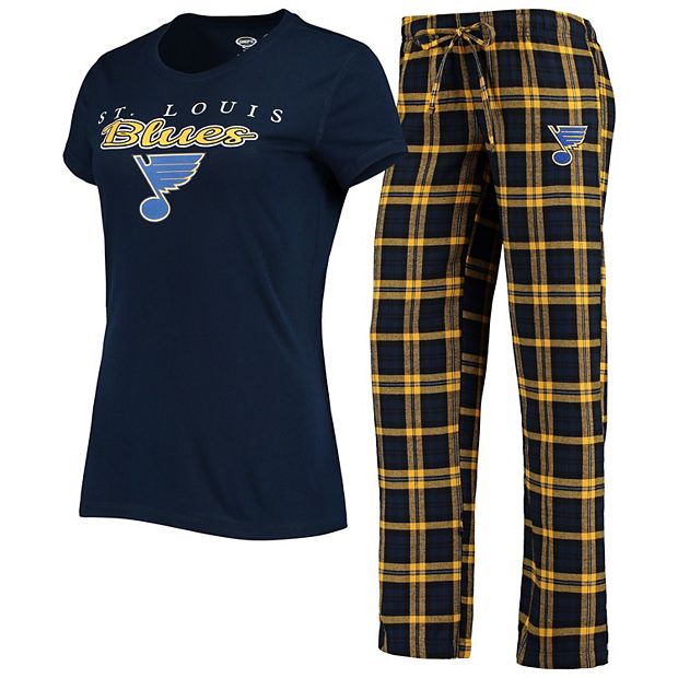 Women's Concepts Sport Navy/Gold St. Louis Blues Lodge T-Shirt & Pants  Sleep Set