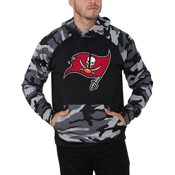 Men's Tampa Bay Buccaneers FOCO Black Camo Raglan Pullover Hoodie