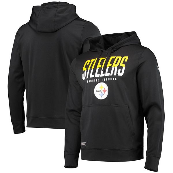 Men's New Era Black Pittsburgh Steelers Combine Authentic Big Stage  Pullover Hoodie