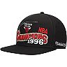 Men's Mitchell & Ness Black Chicago Bulls Hardwood Classics 1996 NBA Champions Wave Snapback Hat