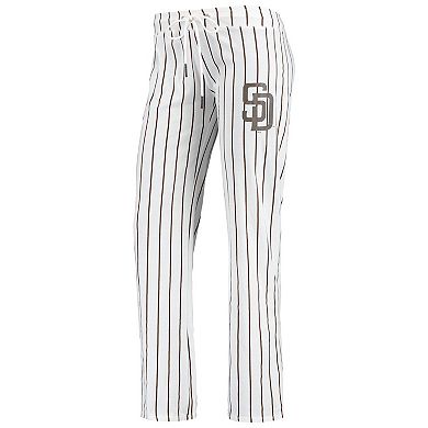 Women's Concepts Sport White/Brown San Diego Padres Vigor Pinstripe ...