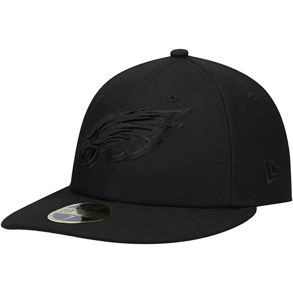 Men's New Era Black Philadelphia Eagles Black on Black Low Profile 59FIFTY  II Fitted Hat