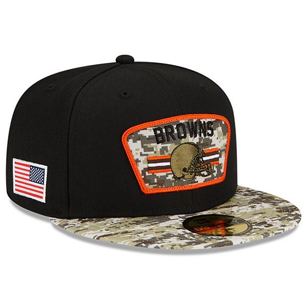 Men's New Era Black/Camo Cleveland Browns 2021 Salute To Service 59FIFTY  Fitted Hat