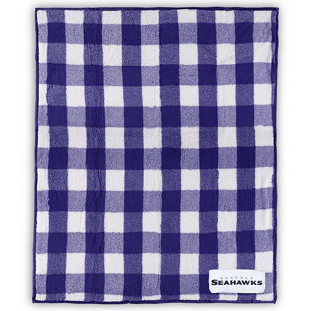 Seattle Seahawks 60 x 50 Buffalo Check Frosty Fleece Blanket