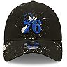Men's New Era Black Philadelphia 76ers Splatter 9TWENTY Adjustable Hat