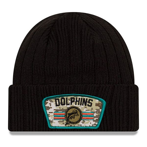 : New Era Authentic Collection Dolphins Cold Weather Onfield  Salute Veteran Cuffed Knit Beanie Skully Cap Hat One Size Fit Most (Onfield  14) Black : Sports & Outdoors