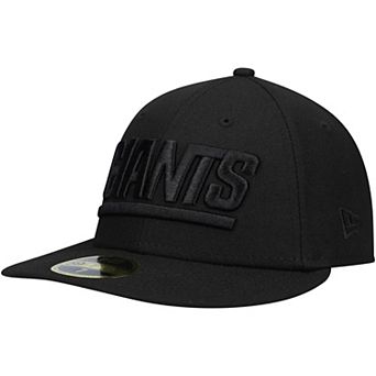 Men's New Era Black New York Giants Historic Logo Black on Black Low Profile 59FIFTY II Fitted Hat