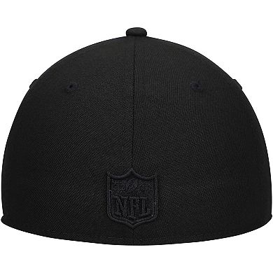 Men's New Era Black Cleveland Browns Historic Logo Black on Black Low Profile 59FIFTY II Fitted Hat