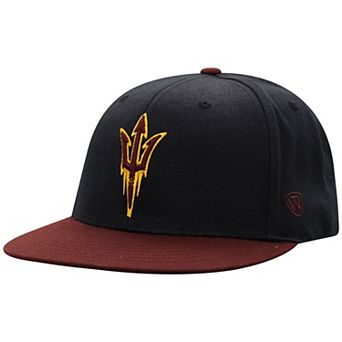 Men's Top of the World Black/Maroon Arizona State Sun Devils Team Color Two-Tone Fitted Hat