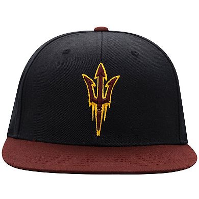 Men's Top of the World Black/Maroon Arizona State Sun Devils Team Color Two-Tone Fitted Hat