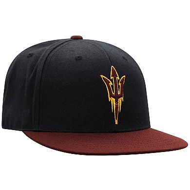 Men's Top of the World Black/Maroon Arizona State Sun Devils Team Color Two-Tone Fitted Hat