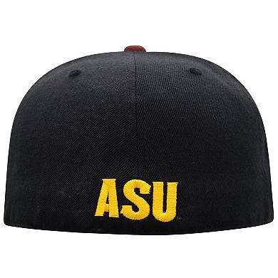 Men's Top of the World Black/Maroon Arizona State Sun Devils Team Color Two-Tone Fitted Hat