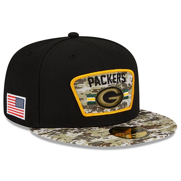 Men's New Era Black Green Bay Packers 2021 Salute To Service