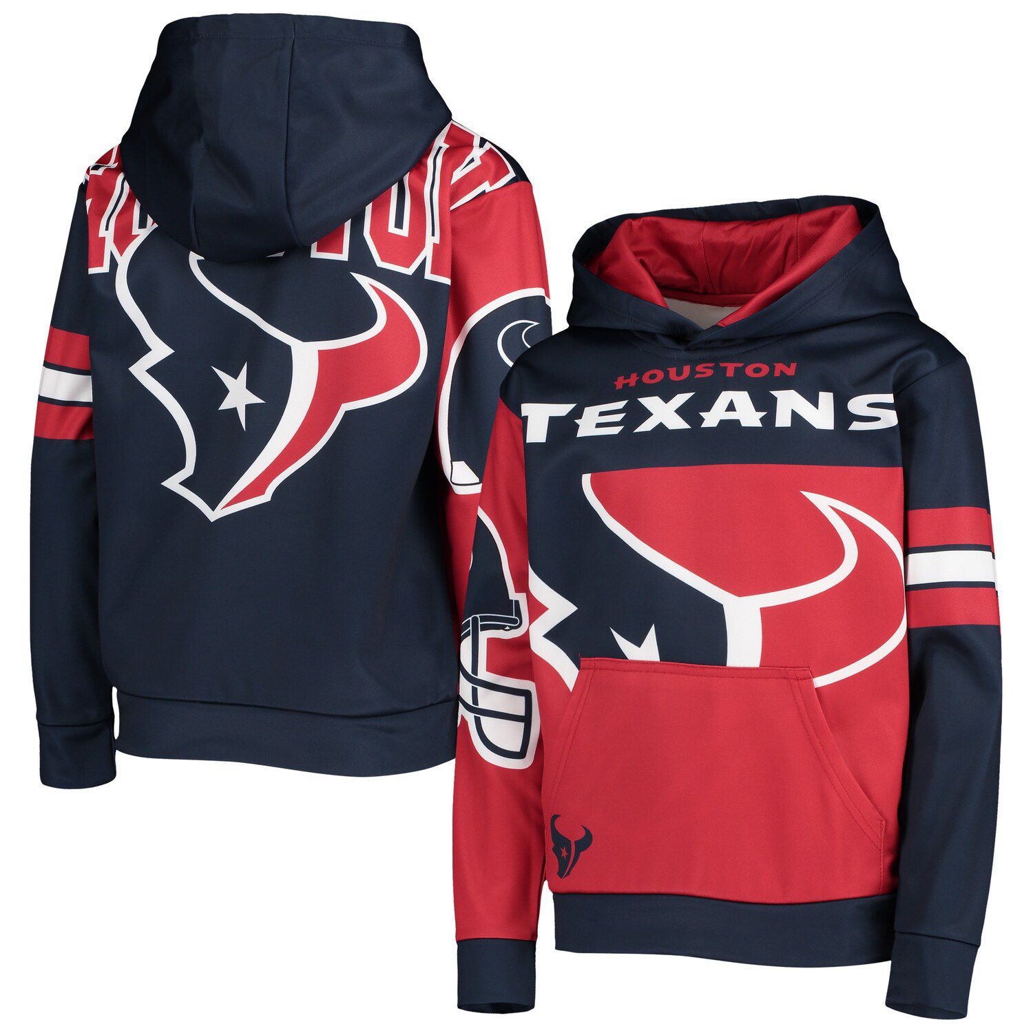 Women's Fanatics Branded Red Houston Texans Doubleface Slub Pullover Hoodie