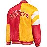 Men's Starter Red/Yellow Kansas City Chiefs Leader Varsity Satin Full-Snap Jacket
