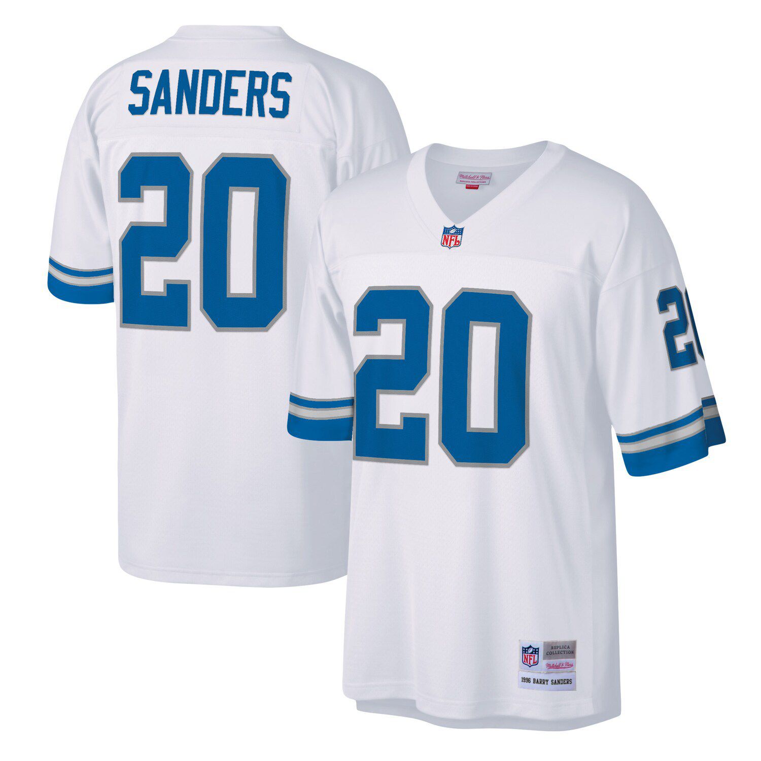 Men's Mitchell & Ness Barry Sanders Silver/Blue Detroit Lions 1986