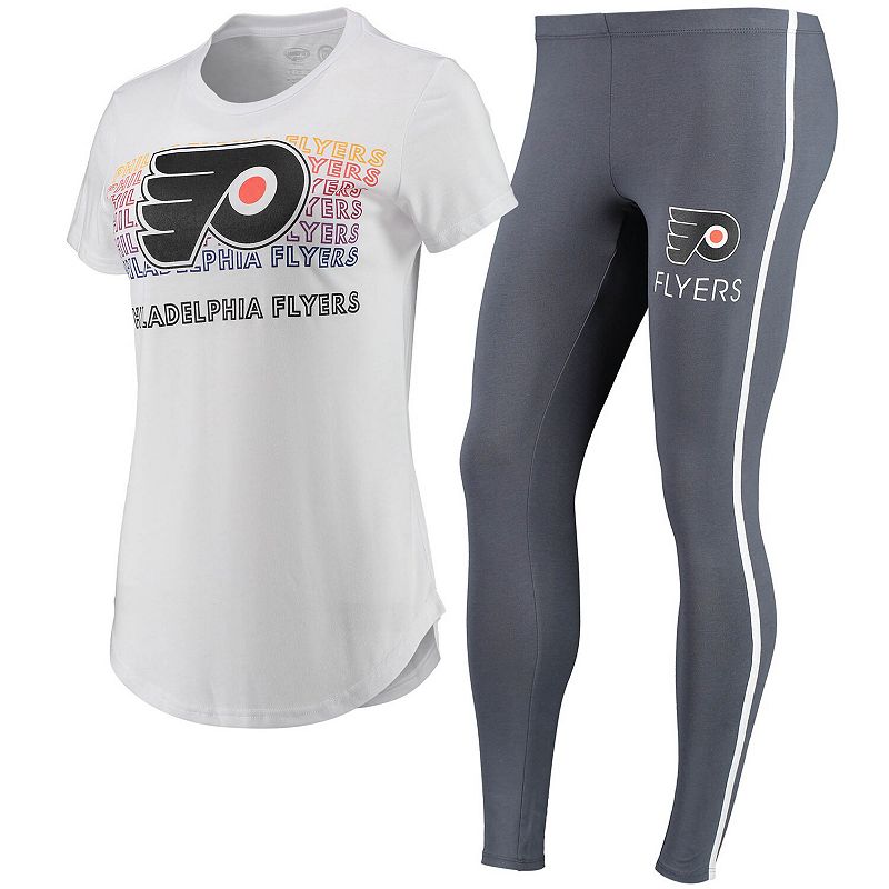 Womens Concepts Sport White/Charcoal Philadelphia Flyers Sonata T-Shirt & 