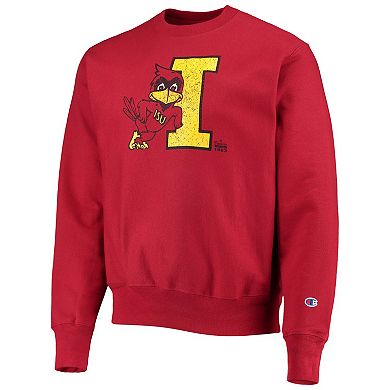 Men's Champion Cardinal Iowa State Cyclones Vault Logo Reverse Weave Pullover Sweatshirt