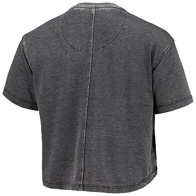 Women's Pressbox Charcoal Tennessee Volunteers Edith Vintage Burnout Crop T-Shirt