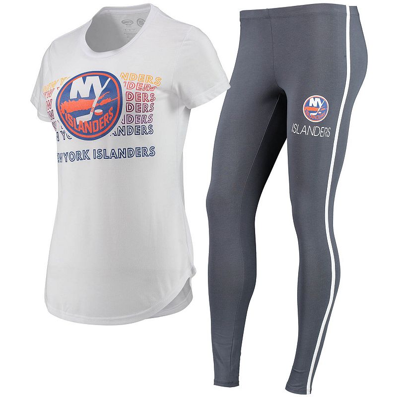 Womens Concepts Sport White/Charcoal New York Islanders Sonata T-Shirt & L