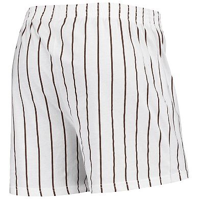 Men's Concepts Sport White San Diego Padres Vigor Pinstripe Boxer Shorts