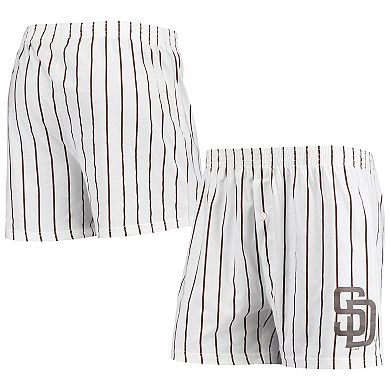 Men's Concepts Sport White San Diego Padres Vigor Pinstripe Boxer Shorts