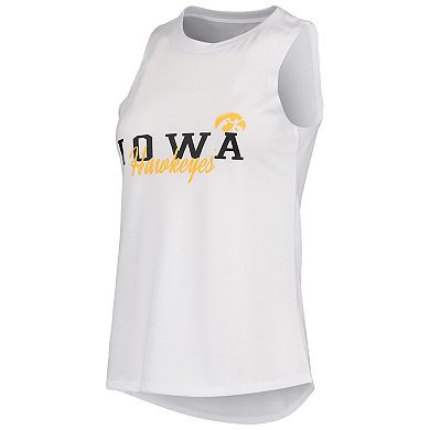 Women's Concepts Sport White/Black Iowa Hawkeyes Tank Top and Leggings Sleep Set