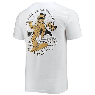 Men's FloGrown White UCF Knights Knightro Surfer T-Shirt