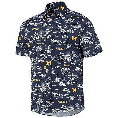 Men's Reyn Spooner Navy Michigan Wolverines Classic Button-Down Shirt