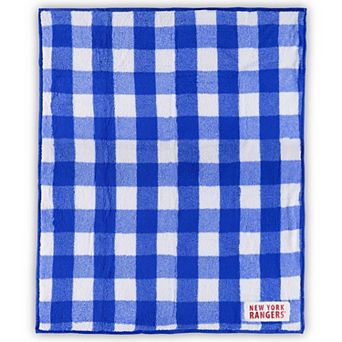 New York Rangers 60'' x 50'' Buffalo Check Frosty Fleece Blanket